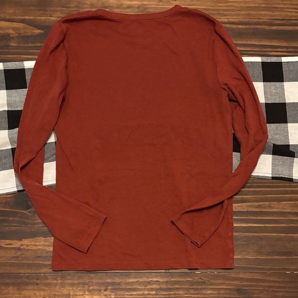 GAP Brick Red modern Long Sleeve Tee large - Picture 4 of 4